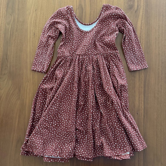 Alice & Ames Dot Fawn 3/4 Sleeve Ballet Dress - Picture 3 of 3